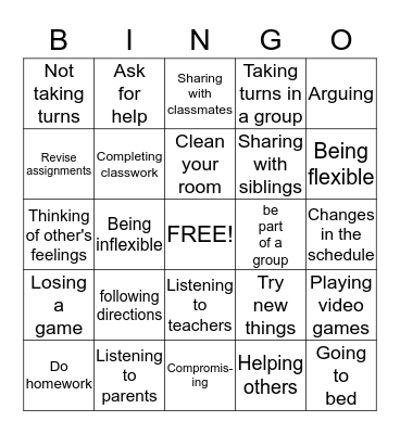 Rock Brain Bingo Card