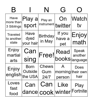 Curley Bingo Card