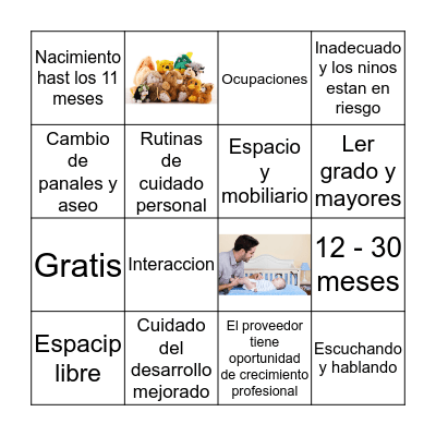 FCCERS Bingo Card