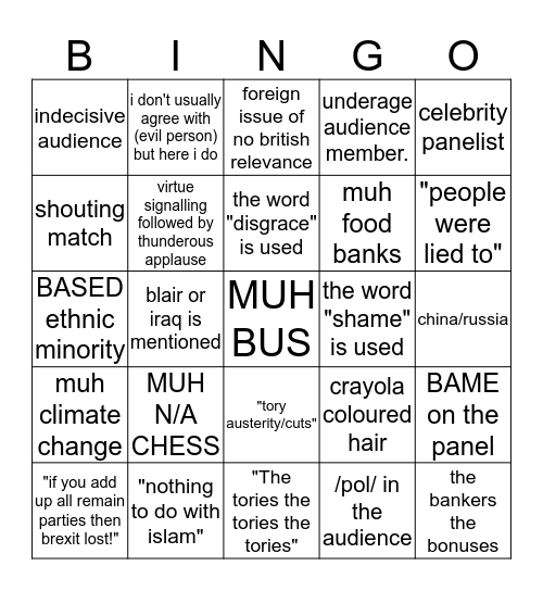 BBCQT BINGO Card