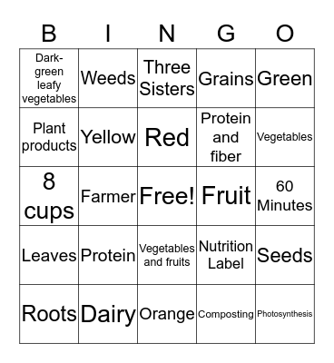 Review Bingo! Bingo Card