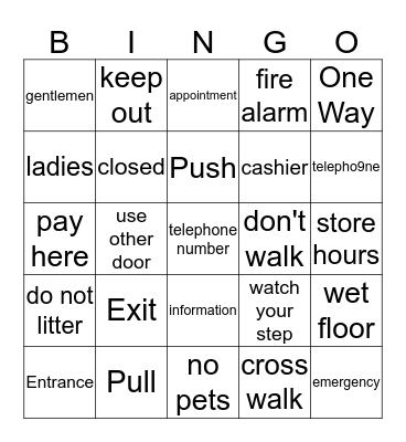 COMMUNITY WORDS Bingo Card