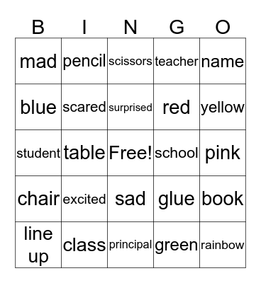 Sign Language Bingo Card