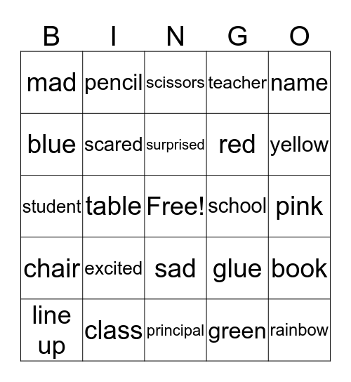 Sign Language Bingo Card