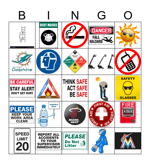 SAFETY BINGO Card