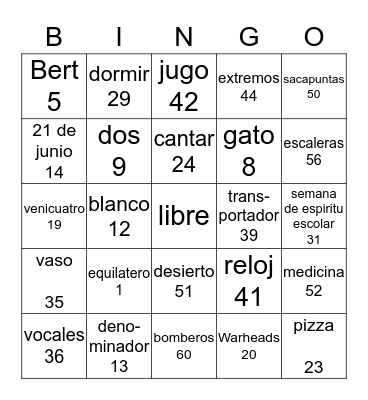 LOTERIA Bingo Card
