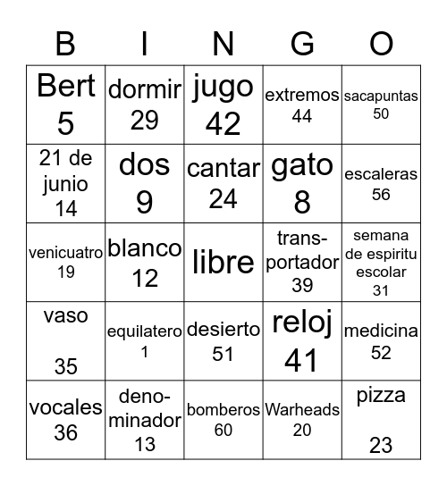 LOTERIA Bingo Card