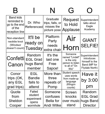 EGL Graduation BINGO 2019 Bingo Card