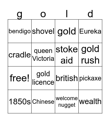 gold rush bingo Card