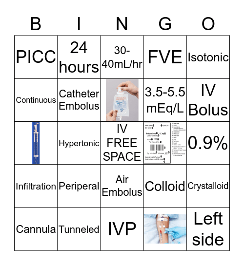 Infusion Therapy Bingo Card