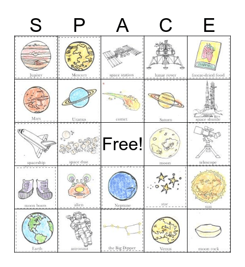 SPACE Bingo Card