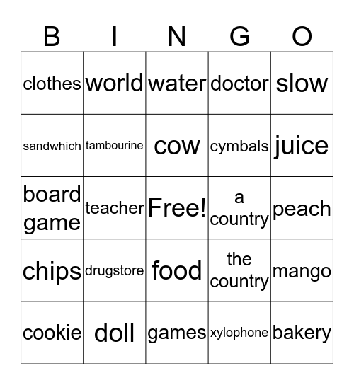 Oxford Discover 1B BINGO Card