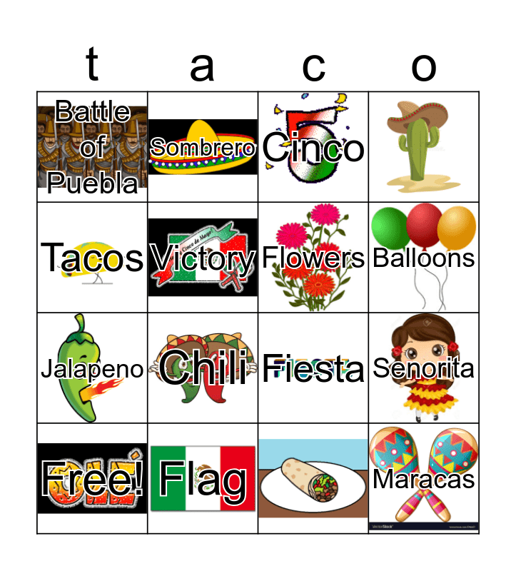 Fiesta Bingo Card