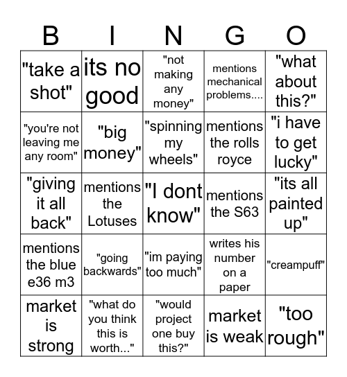 Jody Adcock Bingo Card