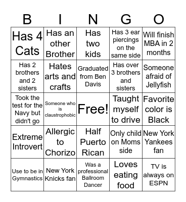 UMV/Amisys People Bingo Card