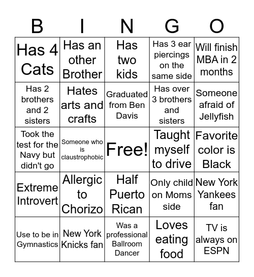 UMV/Amisys People Bingo Card