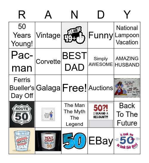 HAPPY 50th BIRTHDAY!! Bingo Card