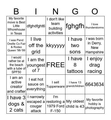 NEW Health Getting to Know You Bingo Card