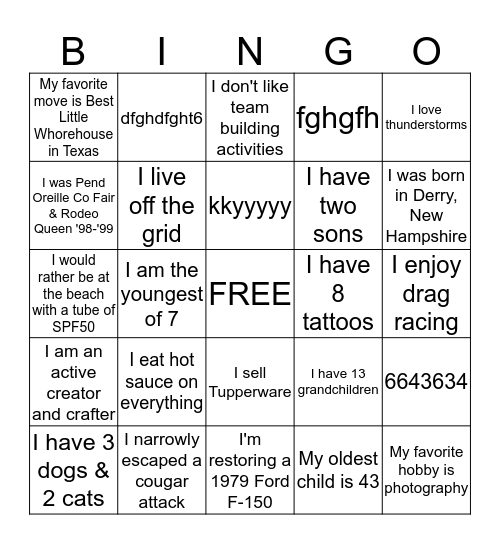 NEW Health Getting to Know You Bingo Card