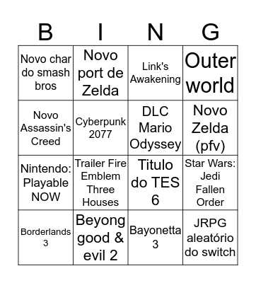 Bingo da E3 - Luca Bingo Card