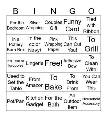 Chloe's Bridal Shower Bingo Card