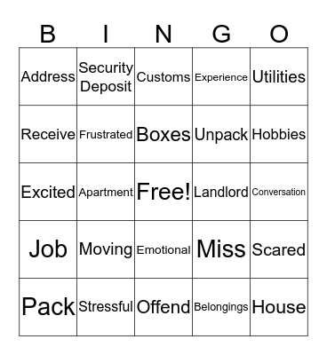 Moving Bingo Card