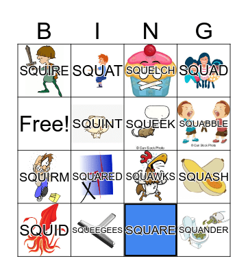 SQA Sounds  Bingo Card