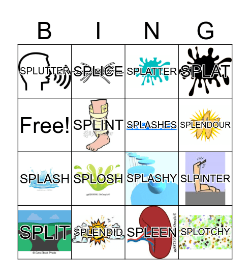 SPL SOUNDS Bingo Card