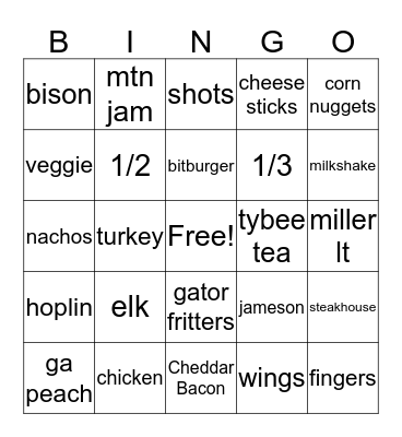 Server Bingo Card