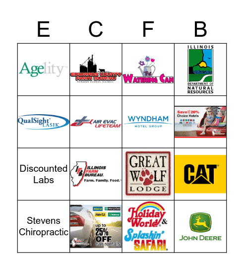 Edwards County Farm Bureau Benefits Bingo Card