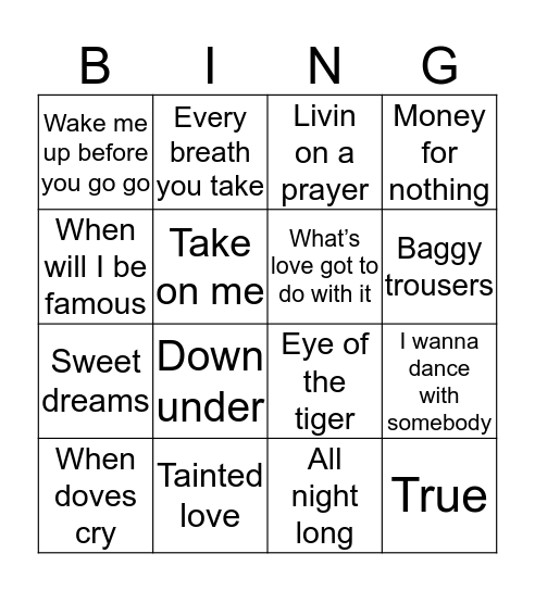 Bingo beats  Bingo Card