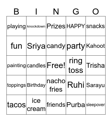 BINGO TIME Bingo Card