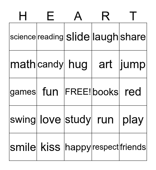 Valentine's Day Bingo Card