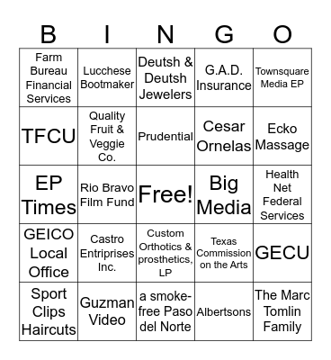 Find someone who has a contact with… Bingo Card