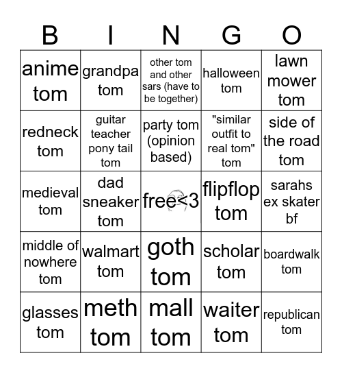 tom Bingo Card