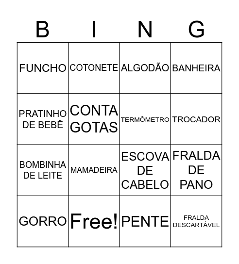 Cecília Bingo Card
