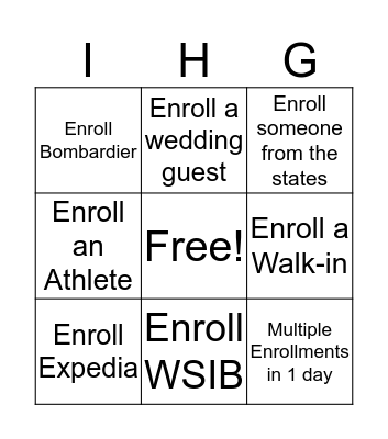 June Enrollments! Bingo Card