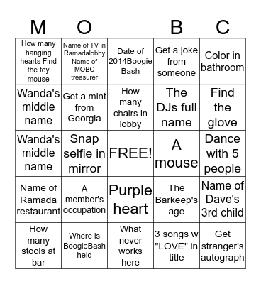 Find all these things Bingo Card