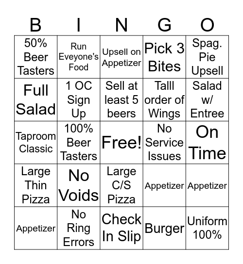 Old Chicago Bingo Card
