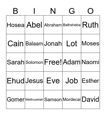 BIBLE BINGO Card