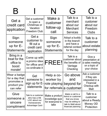 REFERRAL BINGO Card