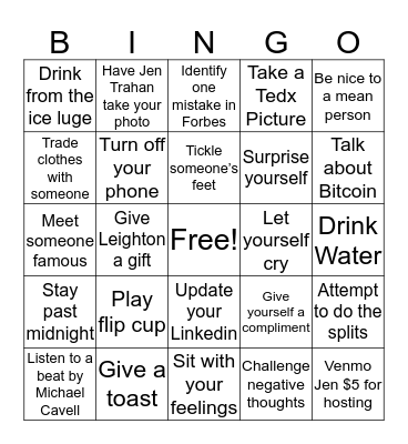 30 Under 30 Bingo Card