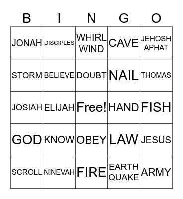 VACATION BIBLE SCHOOL 2019 Bingo Card