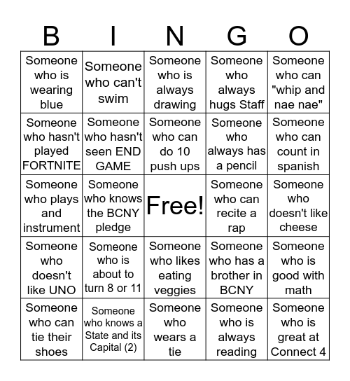 BCNY Bingo Card