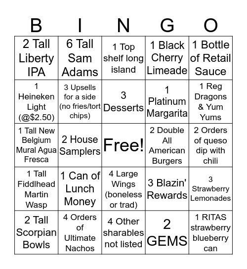 B-DUBS ROUND 2 Bingo Card