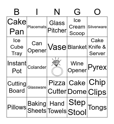 Bridal Shower Bingo Card