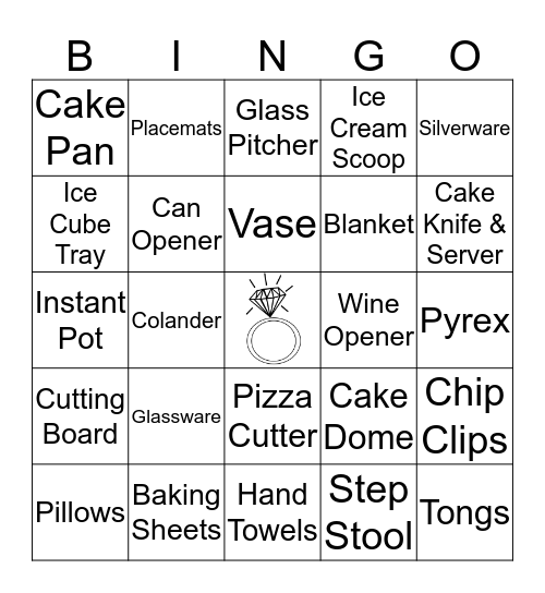 Bridal Shower Bingo Card