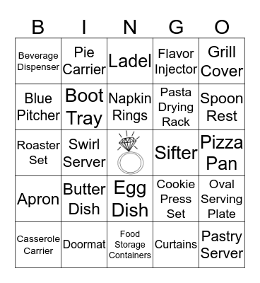 Bridal Shower Bingo  Bingo Card