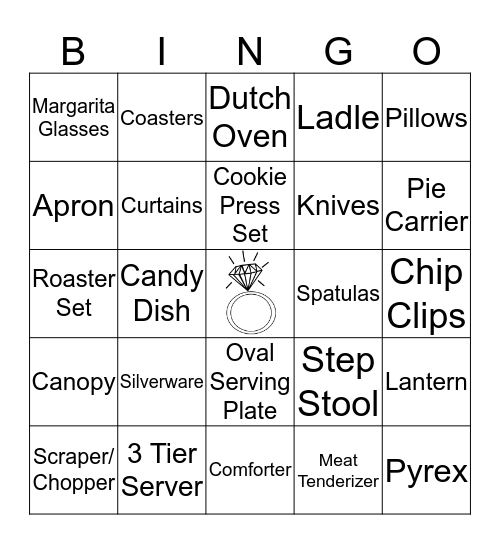 Bridal Shower Bingo Card