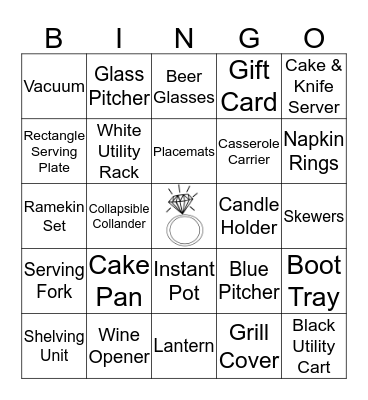 Bridal Shower Bingo Card